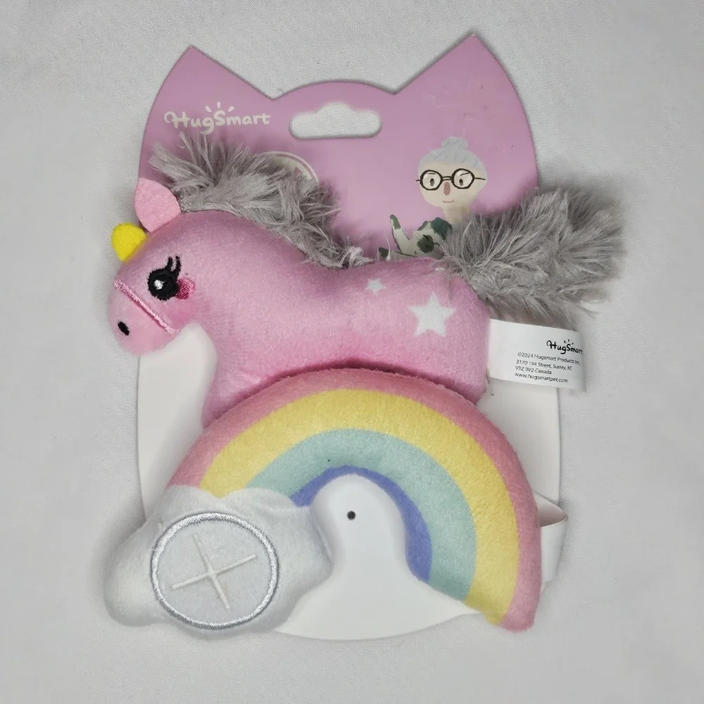 New Hugsmart Meow Buddies Crazy Catcher Rainbow Unicorn Cat Toy Catnip Treat